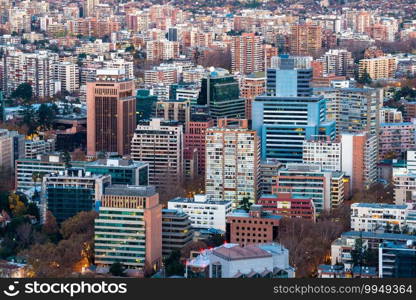 Panoramic view of Providencia district, Santiago de Chile