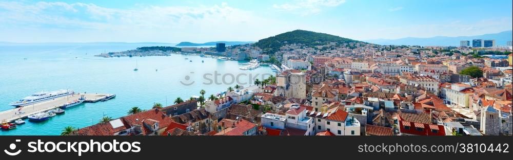 Panoramic view of Split in the sunshine day. Croatia