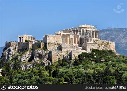 Panoramic view of the Acropolis and Parthenon of Athens, Greece.
