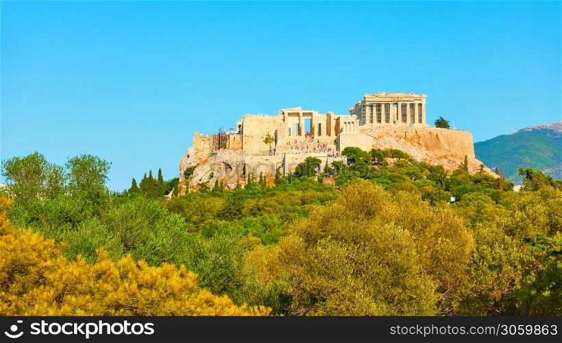Panoramic view of the Acropolis hill in Athens, Greece - Landscape