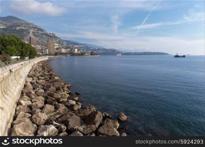 Panoramic view of the coast of Monte Carlo