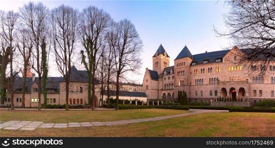 Panoramic view of the Imperial Castle in the evening, Poznan, Poland. Paanoramic view of Imperial Castle in Poznan, Poland
