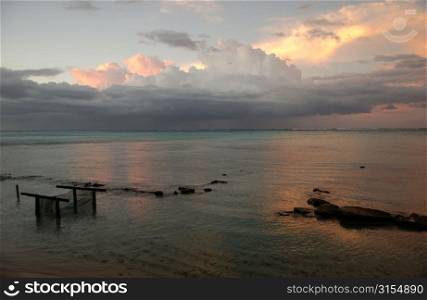 Panoramic view of the ocean, Moorea, Tahiti, French Polynesia, South Pacific