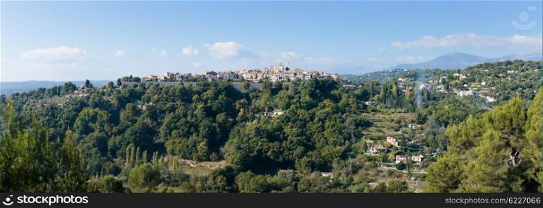 Panoramic view of the old mountain village Vence, Provence Alpes Cote d&rsquo;Azur, France.