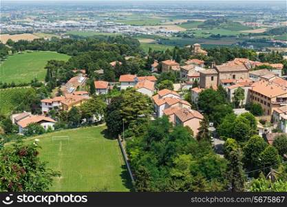 Panoramic view of the old provincial town in Italy