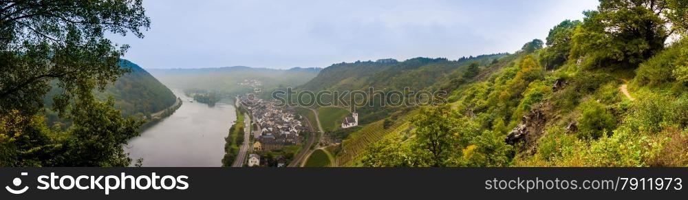 Panoramic view of the river Moselle (Mosel)