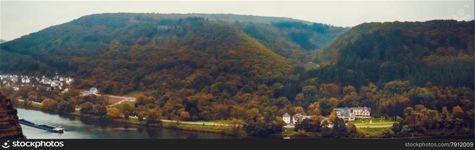 Panoramic view of the river Moselle (Mosel)