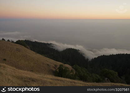 Panoramic view of the sea at dusk