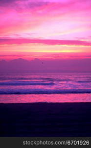 Panoramic view of the sea at dusk