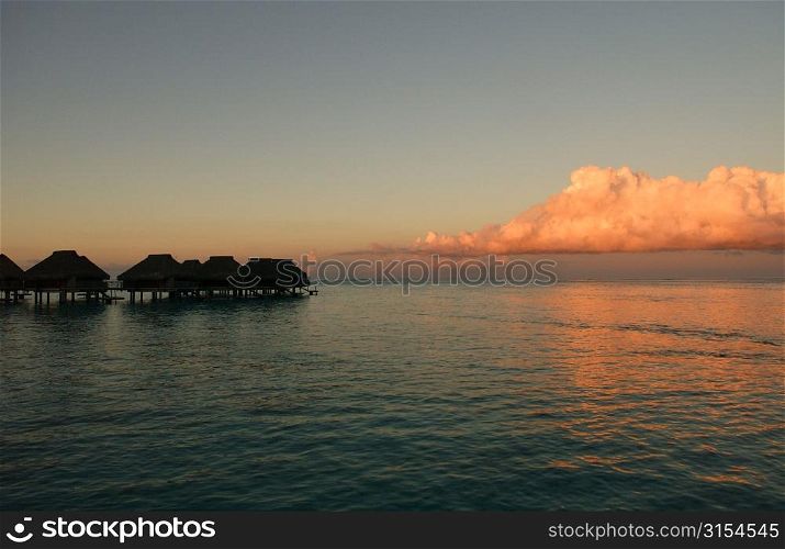 Panoramic view of the sea, Moorea, Tahiti, French Polynesia, South Pacific