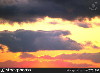 Panoramic view of the sky at dusk