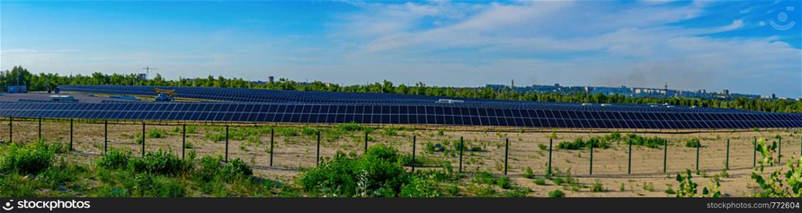 Panoramic view of the solar power station.