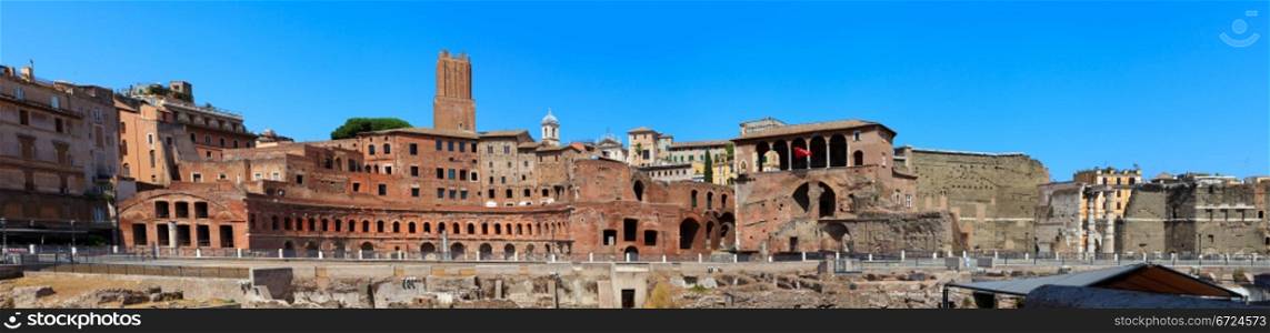 Panoramic view of Trajan&rsquo;s market in Rome. Italy.
