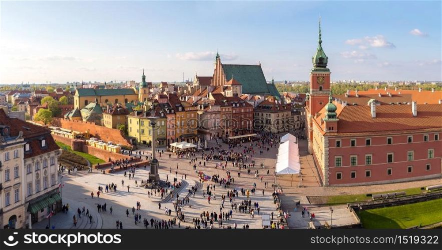 Panoramic view of Warsaw in a summer day n Poland