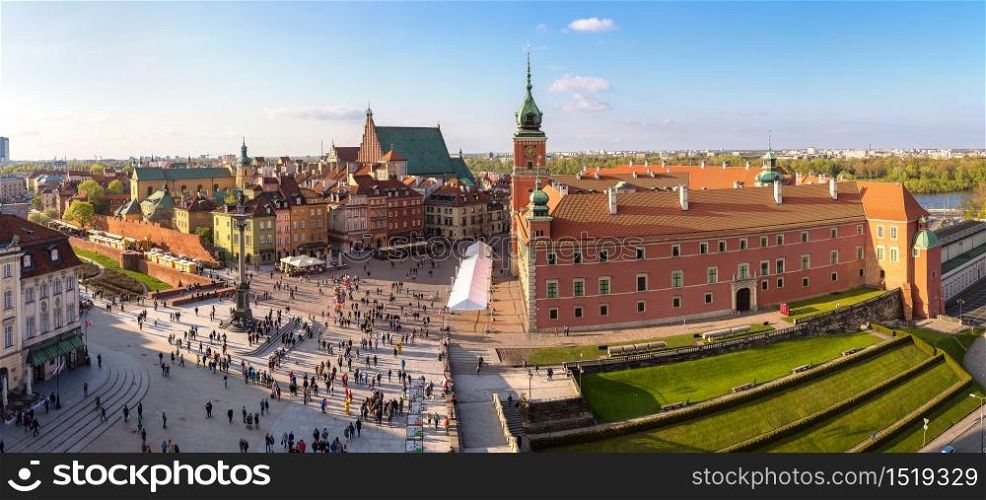 Panoramic view of Warsaw in a summer day n Poland