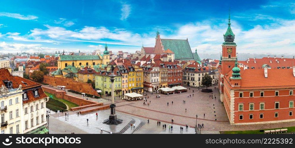 Panoramic view of Warsaw in a summer day n Poland