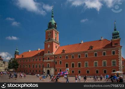 Panoramic view of Warsaw in the afternoon in Poland. Panoramic view of Warsaw