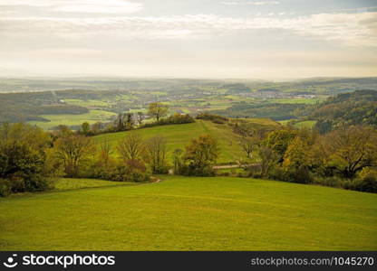 Panoramic view to the south of Germany direction Stuttgart