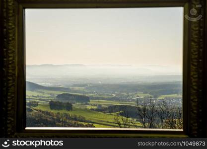 panoramic view to the Swabian Alb highlands, Germany