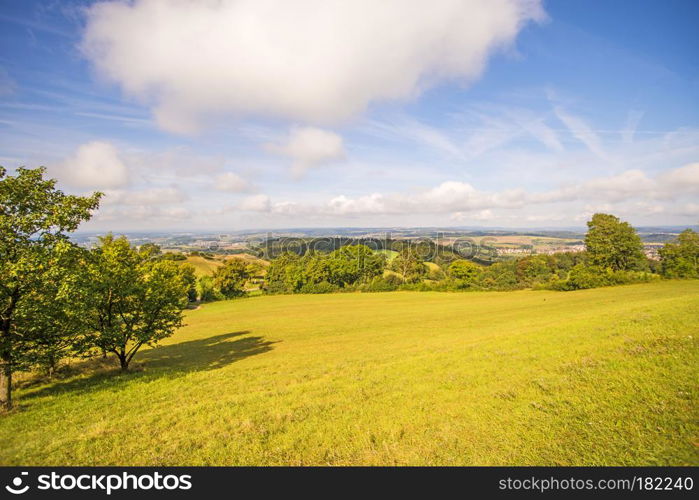 Panoramic views of the hill Hohenstaufen to the South of Germany