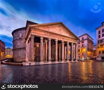 Pantheon and Piazza della Rotonda in the Morning, Rome, Italy