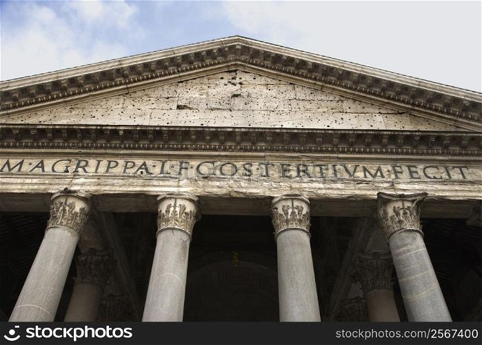 Pantheon facade in Rome, Italy.