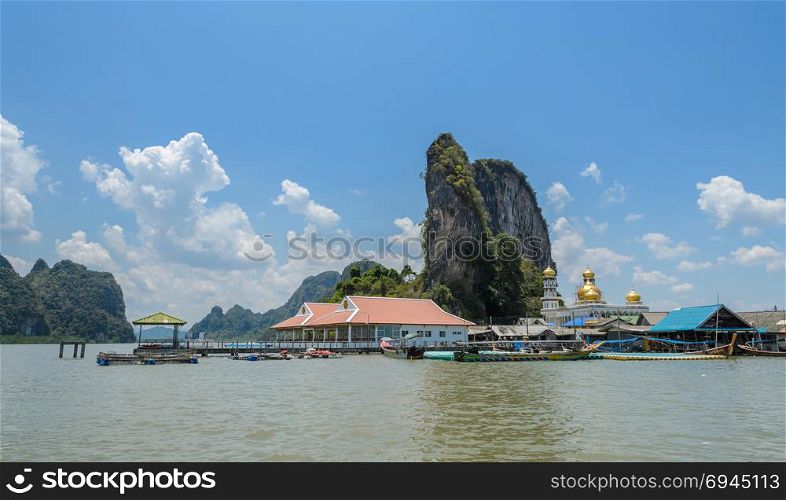 Panyi island or Koh Panyee, a floating fishing village in Phang Nga Province, Thailand