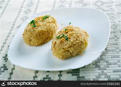 Papa rellena - stuffed potatoes.most popular type of croquettes in Peru and other Latin American countries such as Chile, Cuba, Colombia, Puerto Rico and the Caribbean