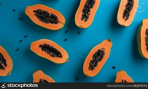 Papaya background. Illustration Generative AI 