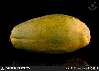 Papaya isolated on a black background
