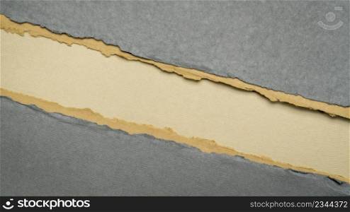 paper abstract in earth tones with a copy space - sheets of handmade paper, diagonal blank web banner