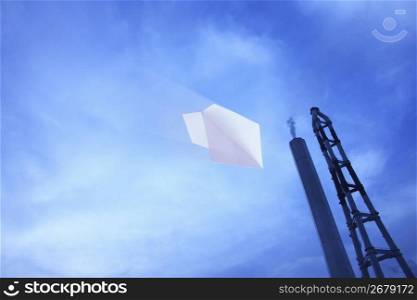 Paper airplane and Chimney