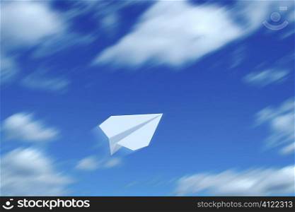 Paper airplane flying+