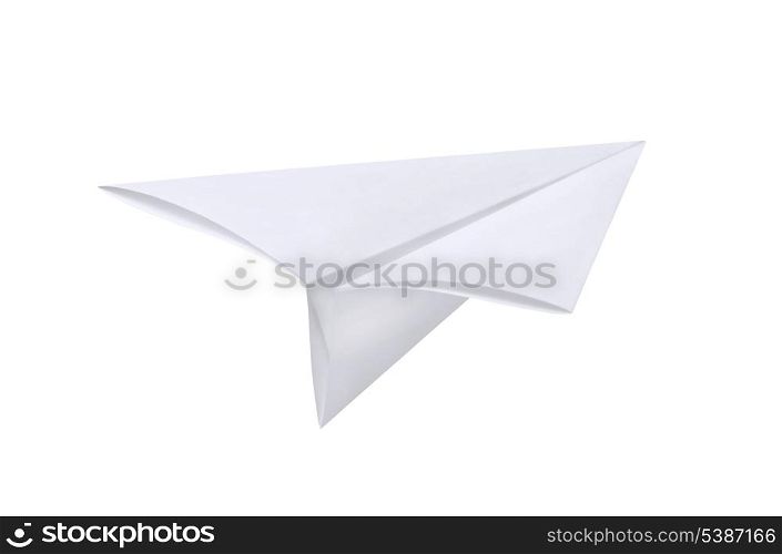 Paper airplane isolated on white