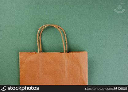 paper bag on a green background