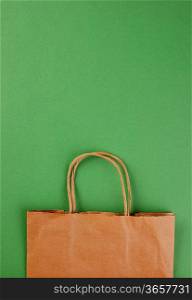 paper bag on a green background