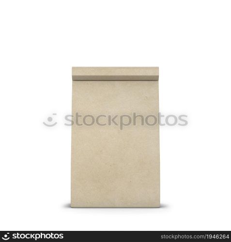 Paper bag packaging mockup. 3d illustration isolated on white background