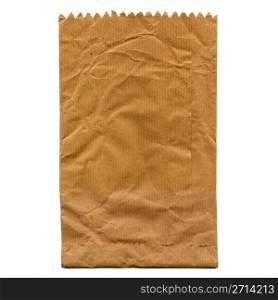 Paper bag. Paper bag for fruit or bread isolated over white
