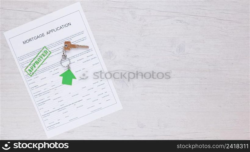 paper blank with stamp approved key