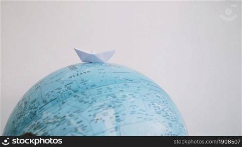paper boat globe. High resolution photo. paper boat globe. High quality photo
