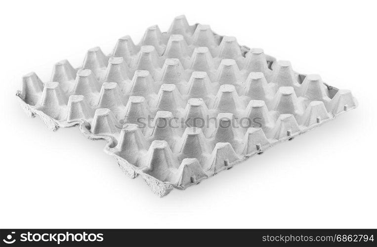 paper box for eggs, tray on white background