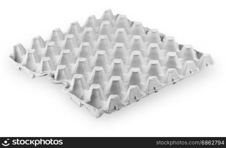 paper box for eggs, tray on white background