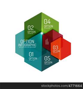 Paper business option button infographic templates, illustration