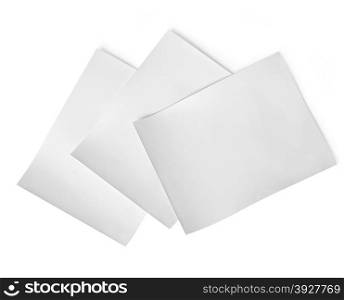 Paper Cards Isolated On White Background. With clipping path