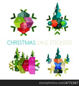 Paper Christmas Greeting Card Banners with text. Holiday geometric templates. Paper Christmas Greeting Card Banners with text. Holiday geometric templates. illustration