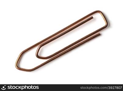 Paper clip on a white background with clipping path
