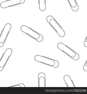 Paper clip seamless pattern on white background. Paper clip seamless pattern
