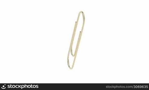 Paper clip spin on white background