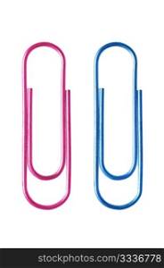 Paper clips isolated over white background.
