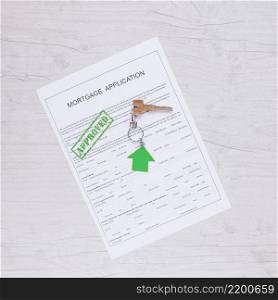 paper credit request with green stamp